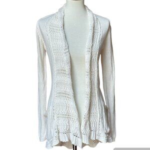 Anthropologie Angel of the North Crochet Cardigan Cream XS